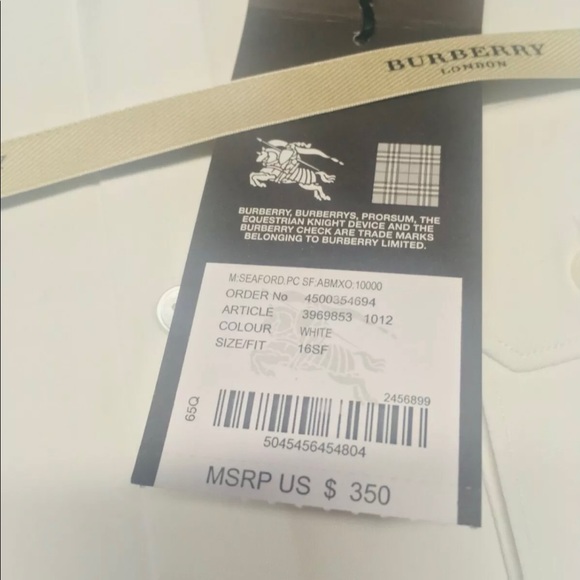 Burberry White Button Shirt - Picture 3 of 3